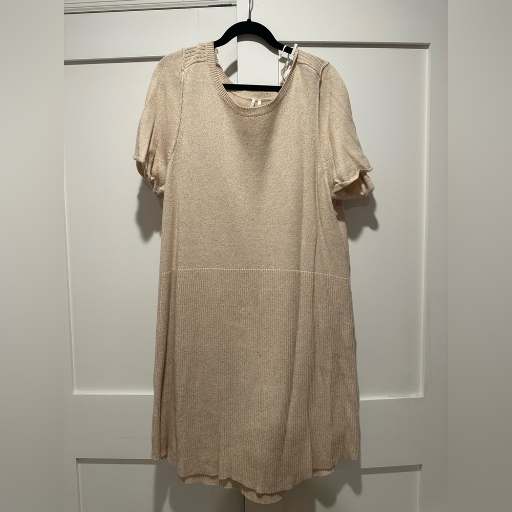 Anthropologie Beige sweater knee length Dress